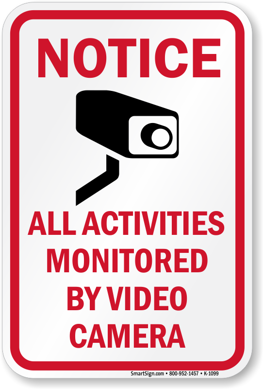 Lot of 2 Warning Audio Video Surveillance  14 x 10 Signs Shoplifting Protection 
