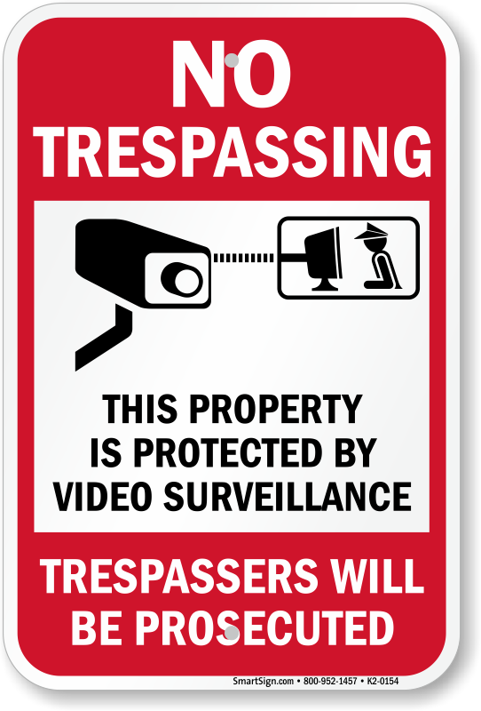 24 Hour Video Surveillance Trespassers Will Be Shot & Prosecuted Sign Metal S047 