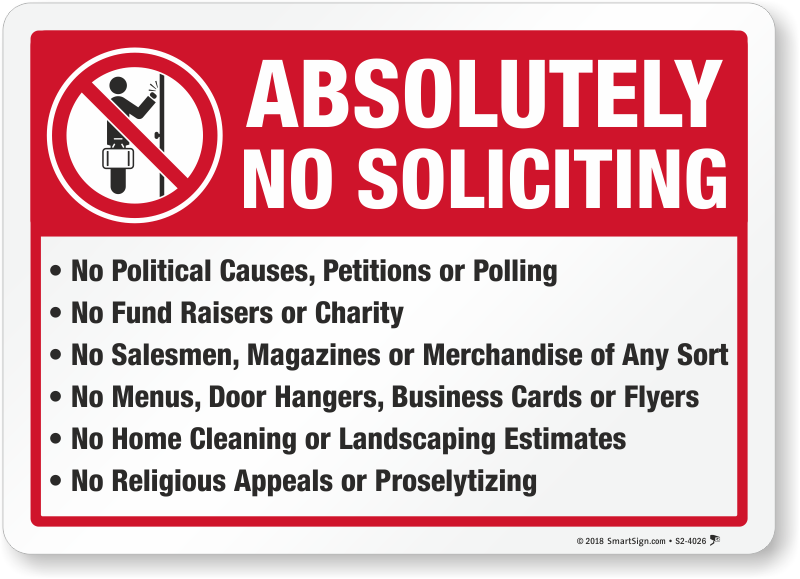 Absolutely No Soliciting Smen