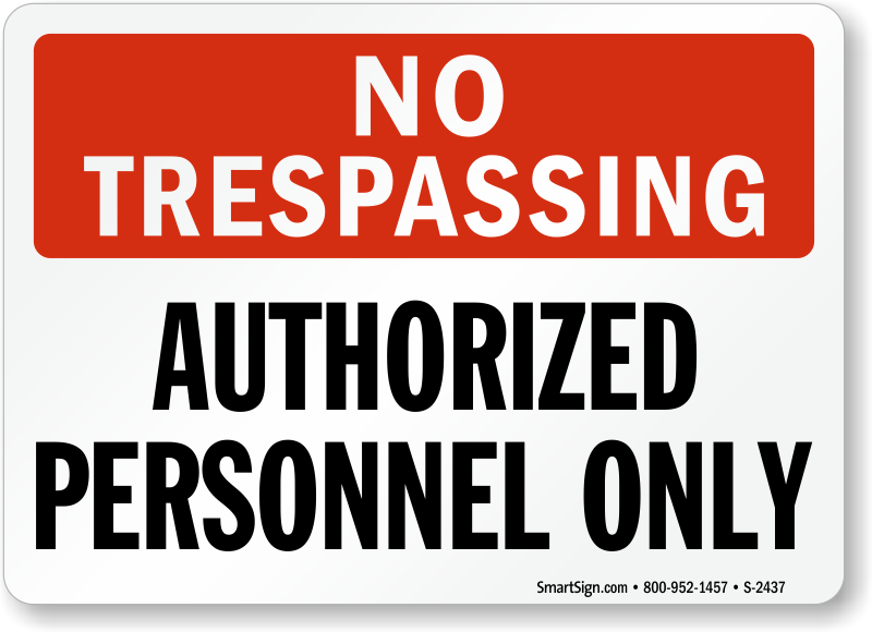 Employees only no trespassing aluminum sign 