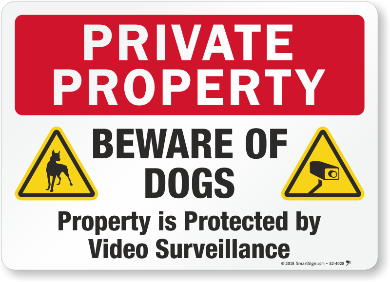Dogs Loose Private Property No Public Access 20cm x 30cm Rigid Signboard 