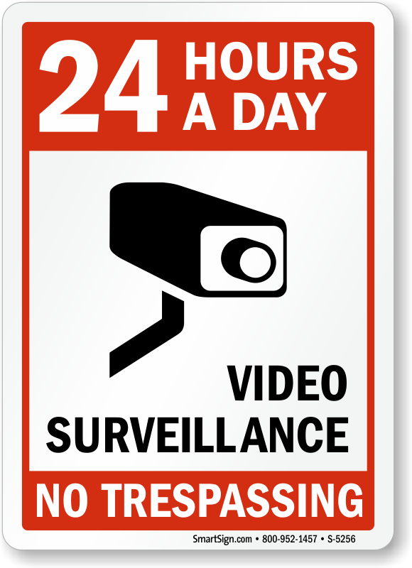 24 hour Surveillance Camera Sign Warning 24 Hour CCTV Security Camera Sign 3M 