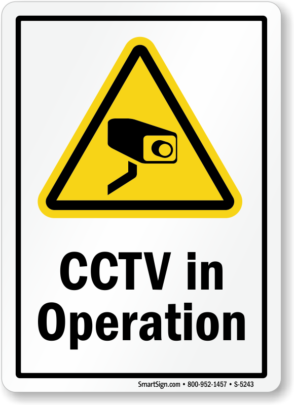 A3 CCTV Cameras in Operation Sign A4 Plastic Correx S18 A2 Foamex 