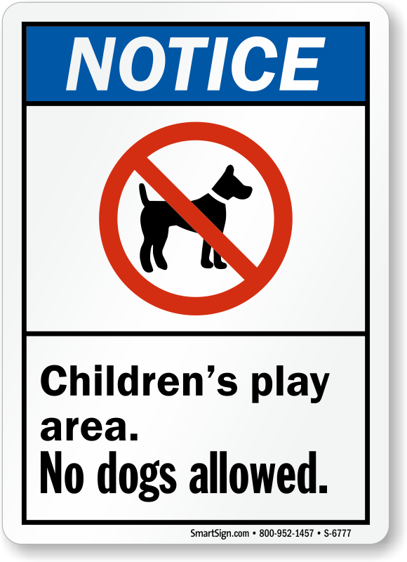 Fouling Playground No Dogs Allowed Self Adhesive Sticker All Sizes Dogs 
