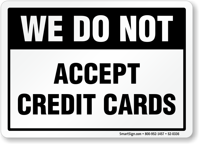Business Credit Card Acceptance Policy 18x24 Metal Credit Cards Only No Checks or Cash Accepted Sign 