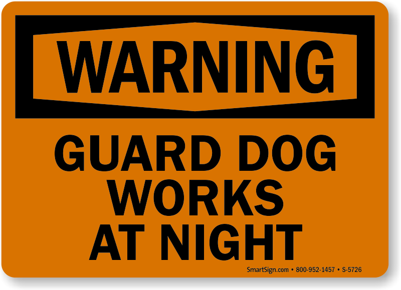 Guard Dog Warning Sign 5mm Foamex Board/ Small Large Medium 