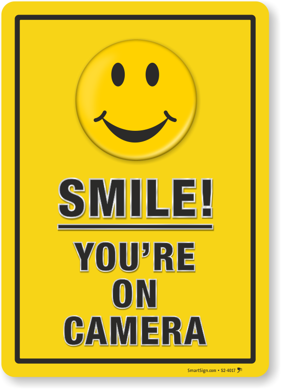 cctv Smile your being recorded on cctv rigid 3mm sign polite notice 20cm x 15cm 