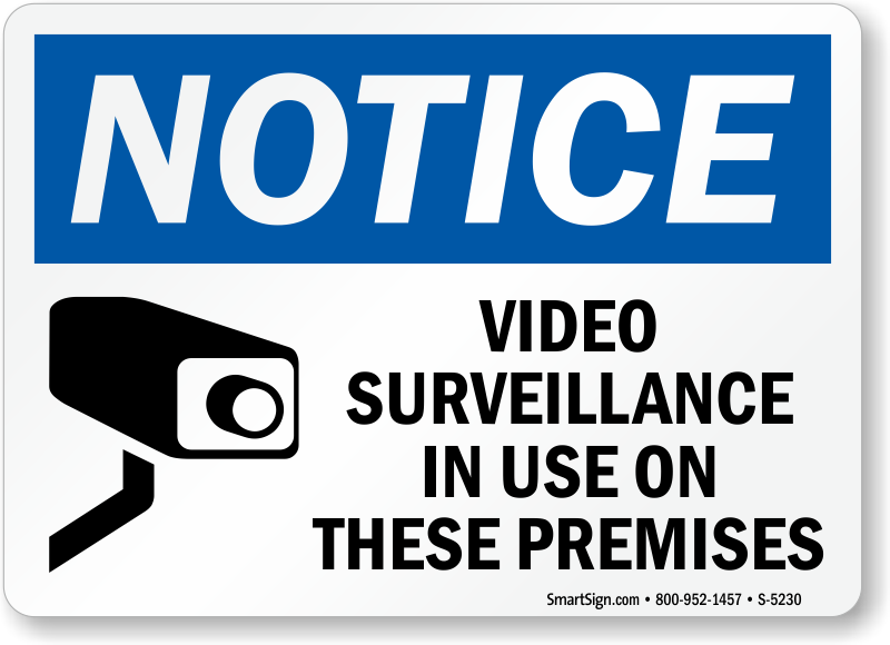 RESTRICTED AREA VIDEO SURVEILLANCE IS IN USE VARIOUS SIGN & STICKER OPTIONS 