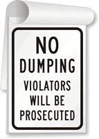 No Dumping, Violators Will Be Prosecuted Sign Book