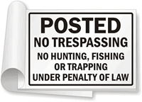 No Trespassing, No Hunting, Fishing, Trapping Sign Book