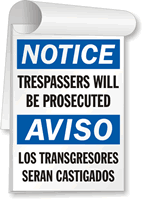 Trespassers Prosecuted Los Transgresores Seran Castigados Sign Book