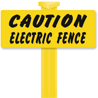 Caution Electric Fence bolt-on Sign