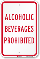 Alcoholic Beverages Prohibited Sign