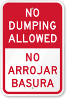 No Dumping Bilingual Sign