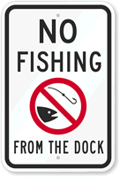No Fishing From The Docks (With Graphic) Sign