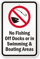 No Fishing Off Docks Sign