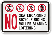 No Skateboarding & No Rollerblading Sign (with Graphic)