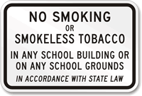 No Smoking Smokeless Tobacco Sign