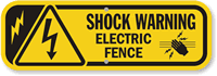 Electric Fence Shock Warning Sign