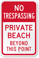 No Trespassing - Beach Is Private Property Sign