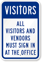Visitors & Vendors Sign In Sign