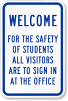 All Visitors To Sign At Office Sign