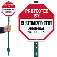Add Your Customized Text LawnBoss Sign and Stake Kit