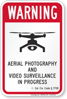 Aerial Photography Video Surveillance California Drone Sign