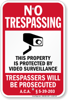 Arkansas Property Is Protected By Video Surveillance Sign