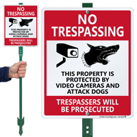 Property Is Protected By Video Cameras Lawnboss Sign