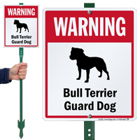 Warning Bull Terrier Guard Dog LawnBoss™ Signs