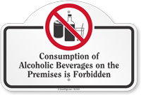 Consumption Of Alcoholic Beverages Dome Top Sign