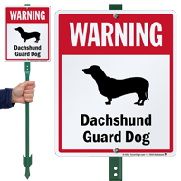 Warning Dachshund Guard Dog LawnBoss™ Signs