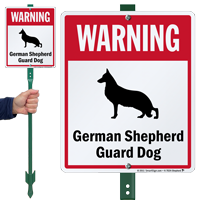 Warning German Shepherd Guard Dog LawnBoss™ Signs