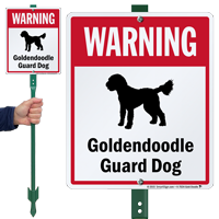 Warning Golden Doodle Guard Dog LawnBoss™ Signs