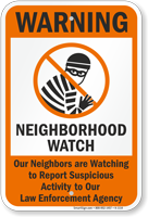 Warning Neighborhood Watch Sign
