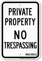 New Hampshire No Trespassing Sign