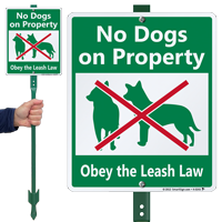 No Dogs On Property Sign