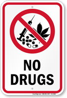 No Drugs Sign with No Marijuana Symbol