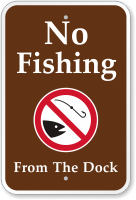 No Fishing, From The Dock Campground Sign