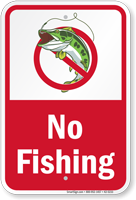 No Fishing (with graphic) Sign