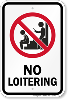 No Loitering Prohibition Sign