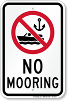 No Mooring Sign with Symbol
