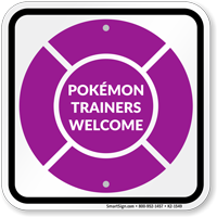 Pokémon Trainers Welcome Sign, Purple Poké Ball
