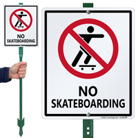 No Skateboarding Sign & Stand Kit