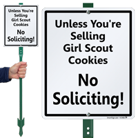 Unless Selling Girl Scout Cookies No Soliciting Sign