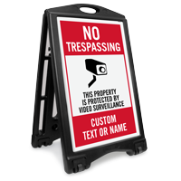 No Trespassing Add Text or Name Custom Sidewalk Sign