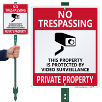 No Trespassing, Private Property with Graphic Sign