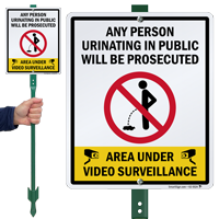 Person Urinating In Public Will Be Prosecuted LawnBoss Sign