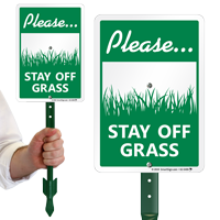 Please Stay Off Grass Sign
